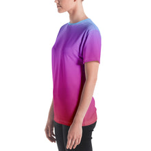 Load image into Gallery viewer, Women's T-shirt - Blue & Red - Green Cross Clothing,  - Apparel, Clothing, T-shirts, Accessories, Wristbands, Green Cross Clothing - GreenCrossClothing.co, Green Cross Clothing - GreenCrossClothing.co