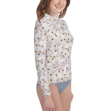Load image into Gallery viewer, Youth Girls' Sun & Rash Guard - Cherry Blossoms - Green Cross Clothing,  - Apparel, Clothing, T-shirts, Accessories, Wristbands, Green Cross Clothing - GreenCrossClothing.co, Green Cross Clothing - GreenCrossClothing.co