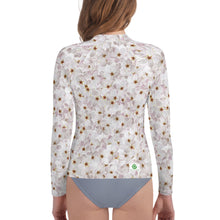 Load image into Gallery viewer, Youth Girls' Sun & Rash Guard - Cherry Blossoms - Green Cross Clothing,  - Apparel, Clothing, T-shirts, Accessories, Wristbands, Green Cross Clothing - GreenCrossClothing.co, Green Cross Clothing - GreenCrossClothing.co