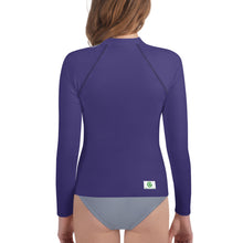 Load image into Gallery viewer, Youth Girls' Sun & Rash Guard - Fig II - Green Cross Clothing,  - Apparel, Clothing, T-shirts, Accessories, Wristbands, Green Cross Clothing - GreenCrossClothing.co, Green Cross Clothing - GreenCrossClothing.co