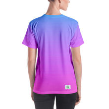 Load image into Gallery viewer, Women's T-shirt - Blue & Pink - Green Cross Clothing,  - Apparel, Clothing, T-shirts, Accessories, Wristbands, Green Cross Clothing - GreenCrossClothing.co, Green Cross Clothing - GreenCrossClothing.co