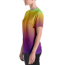 Load image into Gallery viewer, Women's T-shirt - Green, Yellow, & Purple - Green Cross Clothing,  - Apparel, Clothing, T-shirts, Accessories, Wristbands, Green Cross Clothing - GreenCrossClothing.co, Green Cross Clothing - GreenCrossClothing.co