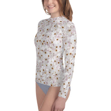 Load image into Gallery viewer, Youth Girls' Sun & Rash Guard - Cherry Blossoms - Green Cross Clothing,  - Apparel, Clothing, T-shirts, Accessories, Wristbands, Green Cross Clothing - GreenCrossClothing.co, Green Cross Clothing - GreenCrossClothing.co