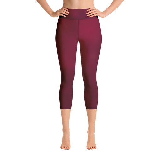 Yoga Capri Leggings - Black Cherry - Green Cross Clothing,  - Apparel, Clothing, T-shirts, Accessories, Wristbands, Green Cross Clothing - GreenCrossClothing.co, Green Cross Clothing - GreenCrossClothing.co