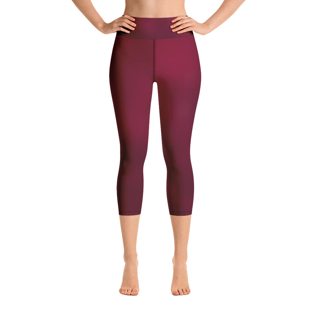 Yoga Capri Leggings - Black Cherry - Green Cross Clothing,  - Apparel, Clothing, T-shirts, Accessories, Wristbands, Green Cross Clothing - GreenCrossClothing.co, Green Cross Clothing - GreenCrossClothing.co