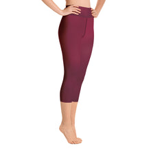 Load image into Gallery viewer, Yoga Capri Leggings - Black Cherry - Green Cross Clothing,  - Apparel, Clothing, T-shirts, Accessories, Wristbands, Green Cross Clothing - GreenCrossClothing.co, Green Cross Clothing - GreenCrossClothing.co