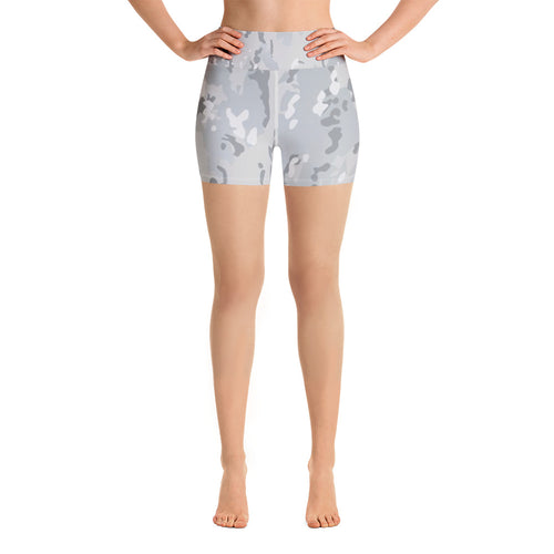 Yoga Shorts - Grey Camo - Green Cross Clothing,  - Apparel, Clothing, T-shirts, Accessories, Wristbands, Green Cross Clothing - GreenCrossClothing.co, Green Cross Clothing - GreenCrossClothing.co