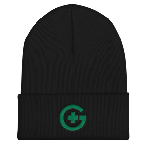 Embroidered Cuffed Beanie - Green Cross - Green Cross Clothing, Green Cross Beanie - Apparel, Clothing, T-shirts, Accessories, Wristbands, Green Cross Clothing - GreenCrossClothing.co, Green Cross Clothing - GreenCrossClothing.co