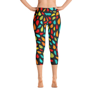 Capri Leggings - Colorful Drops - Green Cross Clothing,  - Apparel, Clothing, T-shirts, Accessories, Wristbands, Green Cross Clothing - GreenCrossClothing.co, Green Cross Clothing - GreenCrossClothing.co