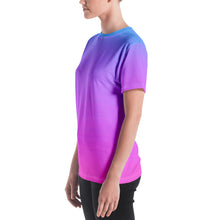 Load image into Gallery viewer, Women&#39;s T-shirt - Blue &amp; Pink - Green Cross Clothing,  - Apparel, Clothing, T-shirts, Accessories, Wristbands, Green Cross Clothing - GreenCrossClothing.co, Green Cross Clothing - GreenCrossClothing.co