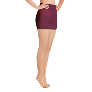 Yoga Shorts - Black Cherry - Green Cross Clothing,  - Apparel, Clothing, T-shirts, Accessories, Wristbands, Green Cross Clothing - GreenCrossClothing.co, Green Cross Clothing - GreenCrossClothing.co
