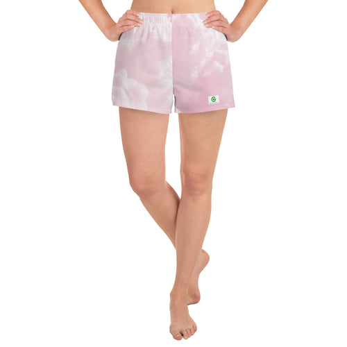 Women's Athletic Shorts - Pink Clouds - Green Cross Clothing,  - Apparel, Clothing, T-shirts, Accessories, Wristbands, Green Cross Clothing - GreenCrossClothing.co, Green Cross Clothing - GreenCrossClothing.co