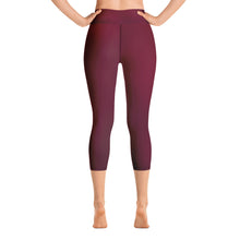 Load image into Gallery viewer, Yoga Capri Leggings - Black Cherry - Green Cross Clothing,  - Apparel, Clothing, T-shirts, Accessories, Wristbands, Green Cross Clothing - GreenCrossClothing.co, Green Cross Clothing - GreenCrossClothing.co