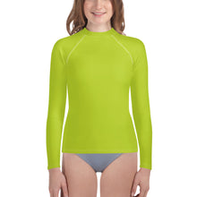 Load image into Gallery viewer, Youth Girls&#39; Sun &amp; Rash Guard - Kiwi - Green Cross Clothing,  - Apparel, Clothing, T-shirts, Accessories, Wristbands, Green Cross Clothing - GreenCrossClothing.co, Green Cross Clothing - GreenCrossClothing.co