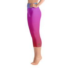 Load image into Gallery viewer, Yoga Capri Leggings - Blue &amp; Red - Green Cross Clothing,  - Apparel, Clothing, T-shirts, Accessories, Wristbands, Green Cross Clothing - GreenCrossClothing.co, Green Cross Clothing - GreenCrossClothing.co