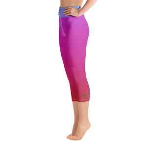 Yoga Capri Leggings - Blue & Red - Green Cross Clothing,  - Apparel, Clothing, T-shirts, Accessories, Wristbands, Green Cross Clothing - GreenCrossClothing.co, Green Cross Clothing - GreenCrossClothing.co