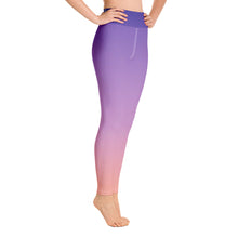 Load image into Gallery viewer, Yoga Leggings - Purple &amp; Peach - Green Cross Clothing,  - Apparel, Clothing, T-shirts, Accessories, Wristbands, Green Cross Clothing - GreenCrossClothing.co, Green Cross Clothing - GreenCrossClothing.co