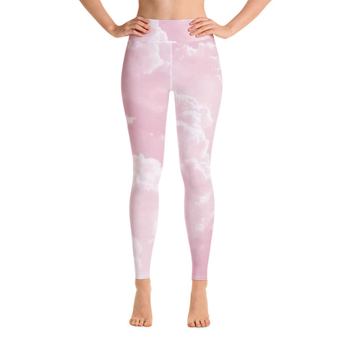 Yoga Leggings - Pink Clouds - Green Cross Clothing,  - Apparel, Clothing, T-shirts, Accessories, Wristbands, Green Cross Clothing - GreenCrossClothing.co, Green Cross Clothing - GreenCrossClothing.co