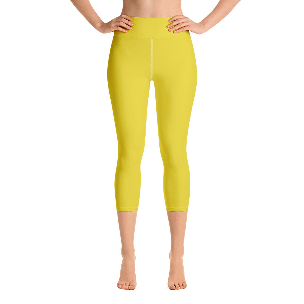 Yoga Capri Leggings - Meyer Lemon II - Green Cross Clothing,  - Apparel, Clothing, T-shirts, Accessories, Wristbands, Green Cross Clothing - GreenCrossClothing.co, Green Cross Clothing - GreenCrossClothing.co