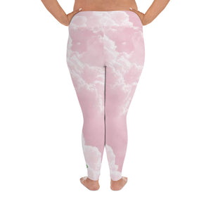 Plus Size Leggings - Pink Clouds - Green Cross Clothing,  - Apparel, Clothing, T-shirts, Accessories, Wristbands, Green Cross Clothing - GreenCrossClothing.co, Green Cross Clothing - GreenCrossClothing.co