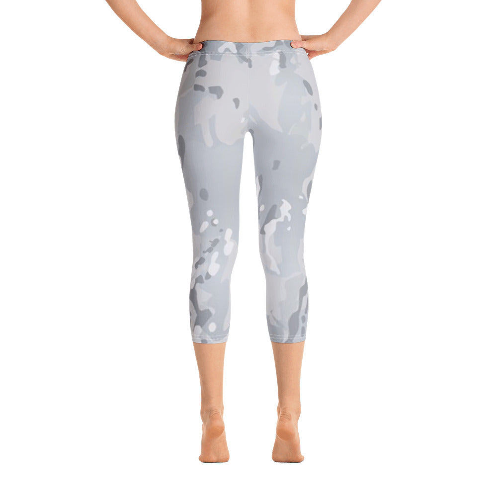 Capri Leggings - Grey Camo - Green Cross Clothing,  - Apparel, Clothing, T-shirts, Accessories, Wristbands, Green Cross Clothing - GreenCrossClothing.co, Green Cross Clothing - GreenCrossClothing.co