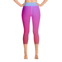 Load image into Gallery viewer, Yoga Capri Leggings - Blue &amp; Red - Green Cross Clothing,  - Apparel, Clothing, T-shirts, Accessories, Wristbands, Green Cross Clothing - GreenCrossClothing.co, Green Cross Clothing - GreenCrossClothing.co
