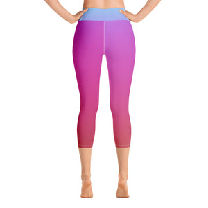 Yoga Capri Leggings - Blue & Red - Green Cross Clothing,  - Apparel, Clothing, T-shirts, Accessories, Wristbands, Green Cross Clothing - GreenCrossClothing.co, Green Cross Clothing - GreenCrossClothing.co