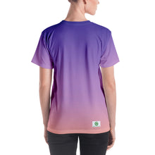 Load image into Gallery viewer, Women&#39;s T-shirt - Purple &amp; Peach - Green Cross Clothing,  - Apparel, Clothing, T-shirts, Accessories, Wristbands, Green Cross Clothing - GreenCrossClothing.co, Green Cross Clothing - GreenCrossClothing.co