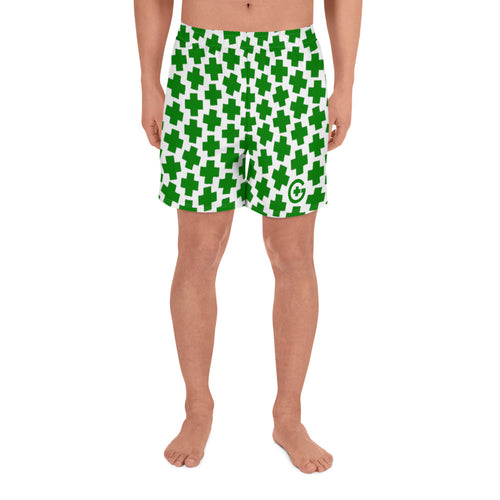 Men's Athletic Shorts - Green Cross - Green Cross Clothing, Men's Shorts - Apparel, Clothing, T-shirts, Accessories, Wristbands, Green Cross Clothing - GreenCrossClothing.co, Green Cross Clothing - GreenCrossClothing.co