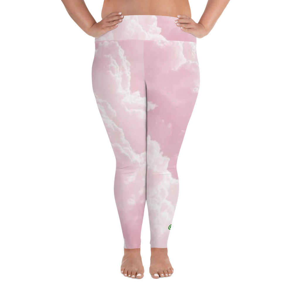 Plus Size Leggings - Pink Clouds - Green Cross Clothing,  - Apparel, Clothing, T-shirts, Accessories, Wristbands, Green Cross Clothing - GreenCrossClothing.co, Green Cross Clothing - GreenCrossClothing.co