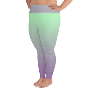 Plus Size Leggings - Lilac & Mint - Green Cross Clothing,  - Apparel, Clothing, T-shirts, Accessories, Wristbands, Green Cross Clothing - GreenCrossClothing.co, Green Cross Clothing - GreenCrossClothing.co