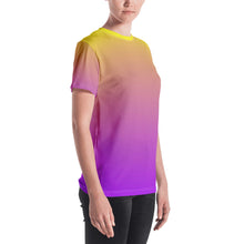 Load image into Gallery viewer, Women&#39;s T-shirt - Yellow &amp; Purple - Green Cross Clothing,  - Apparel, Clothing, T-shirts, Accessories, Wristbands, Green Cross Clothing - GreenCrossClothing.co, Green Cross Clothing - GreenCrossClothing.co