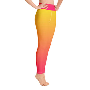 Yoga Leggings - Yellow & Red Raspberry - Green Cross Clothing,  - Apparel, Clothing, T-shirts, Accessories, Wristbands, Green Cross Clothing - GreenCrossClothing.co, Green Cross Clothing - GreenCrossClothing.co