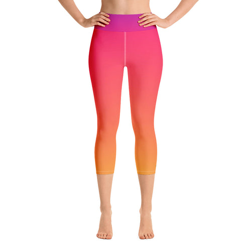Yoga Capri Leggings - Sunrise - Green Cross Clothing,  - Apparel, Clothing, T-shirts, Accessories, Wristbands, Green Cross Clothing - GreenCrossClothing.co, Green Cross Clothing - GreenCrossClothing.co