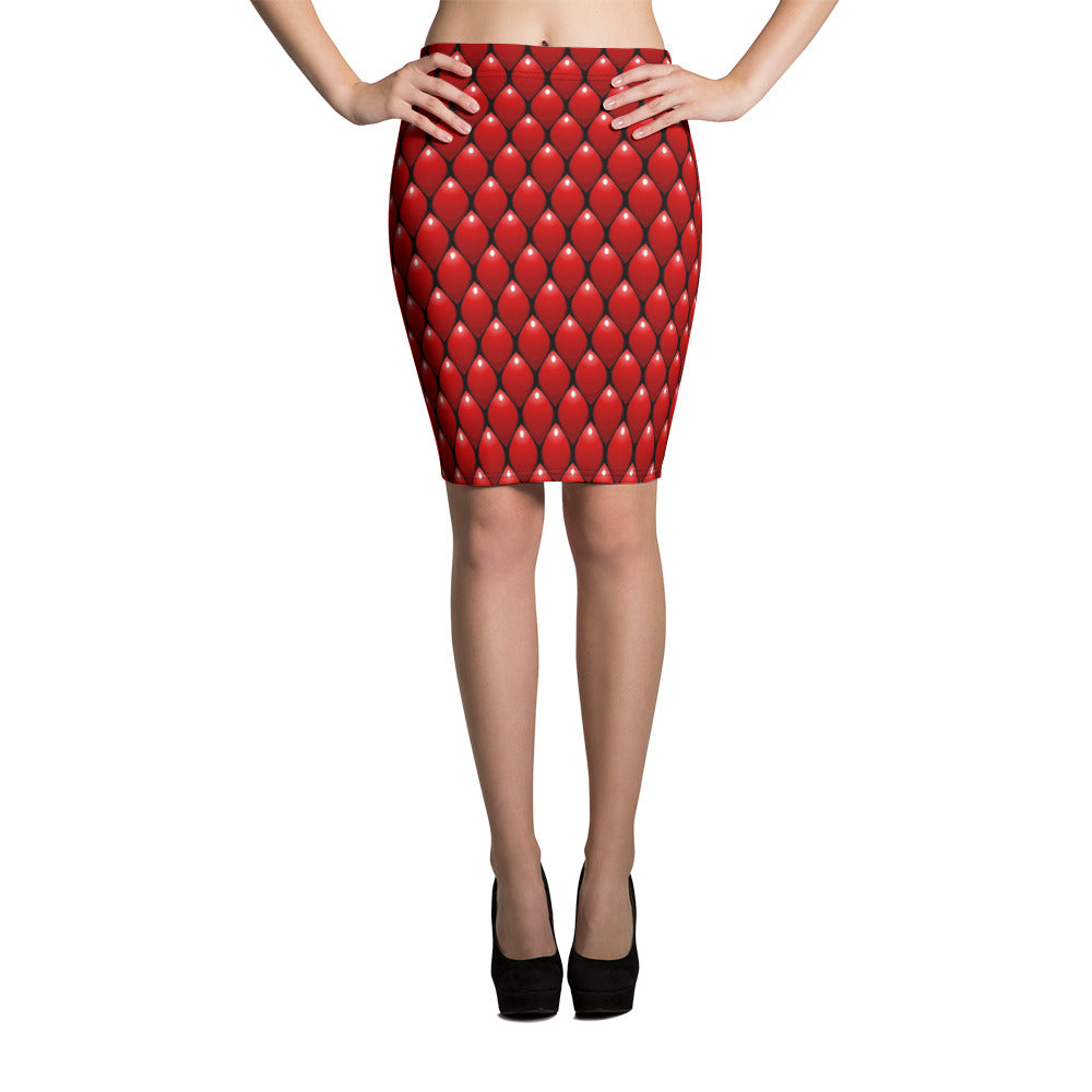 Pencil Skirt - Red Dragon - Green Cross Clothing,  - Apparel, Clothing, T-shirts, Accessories, Wristbands, Green Cross Clothing - GreenCrossClothing.co, Green Cross Clothing - GreenCrossClothing.co