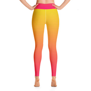 Yoga Leggings - Yellow & Red Raspberry - Green Cross Clothing,  - Apparel, Clothing, T-shirts, Accessories, Wristbands, Green Cross Clothing - GreenCrossClothing.co, Green Cross Clothing - GreenCrossClothing.co