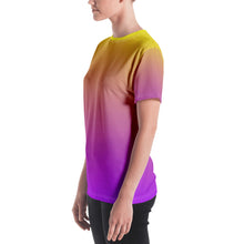 Load image into Gallery viewer, Women&#39;s T-shirt - Yellow &amp; Purple - Green Cross Clothing,  - Apparel, Clothing, T-shirts, Accessories, Wristbands, Green Cross Clothing - GreenCrossClothing.co, Green Cross Clothing - GreenCrossClothing.co