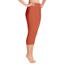 Load image into Gallery viewer, Yoga Capri Leggings - Blood Orange - Green Cross Clothing,  - Apparel, Clothing, T-shirts, Accessories, Wristbands, Green Cross Clothing - GreenCrossClothing.co, Green Cross Clothing - GreenCrossClothing.co