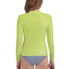 Load image into Gallery viewer, Youth Girls&#39; Sun &amp; Rash Guard - Key Lime - Green Cross Clothing,  - Apparel, Clothing, T-shirts, Accessories, Wristbands, Green Cross Clothing - GreenCrossClothing.co, Green Cross Clothing - GreenCrossClothing.co