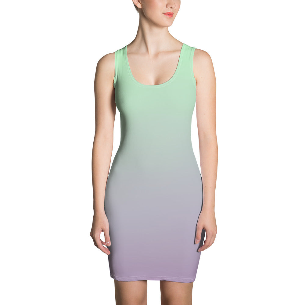 Fitted Dress - Lilac & Mint Green Cross Clothing Fitted Dress - Lilac & Mint Green Cross Clothing