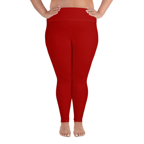 Plus Size Leggings - Pomegranate - Green Cross Clothing,  - Apparel, Clothing, T-shirts, Accessories, Wristbands, Green Cross Clothing - GreenCrossClothing.co, Green Cross Clothing - GreenCrossClothing.co