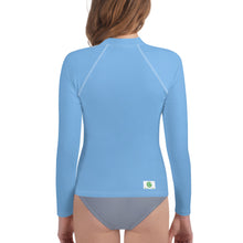 Load image into Gallery viewer, Youth Girls&#39; Sun &amp; Rash Guard - Blueberry - Green Cross Clothing,  - Apparel, Clothing, T-shirts, Accessories, Wristbands, Green Cross Clothing - GreenCrossClothing.co, Green Cross Clothing - GreenCrossClothing.co