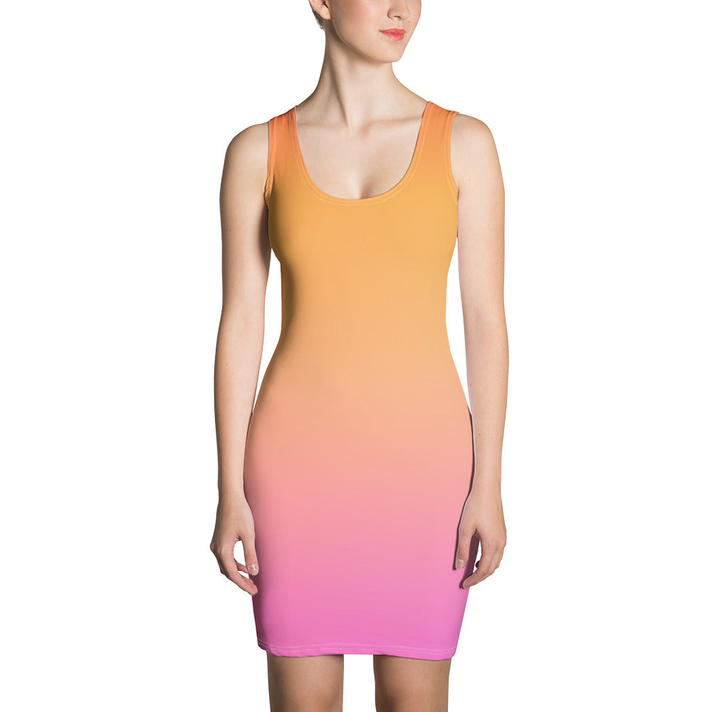 Fitted Dress - Sorbet  Green Cross Clothing