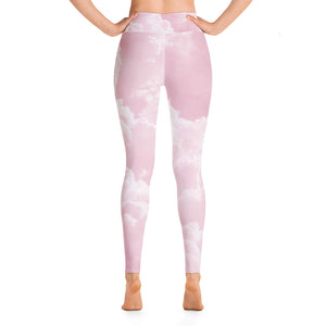 Yoga Leggings - Pink Clouds - Green Cross Clothing,  - Apparel, Clothing, T-shirts, Accessories, Wristbands, Green Cross Clothing - GreenCrossClothing.co, Green Cross Clothing - GreenCrossClothing.co