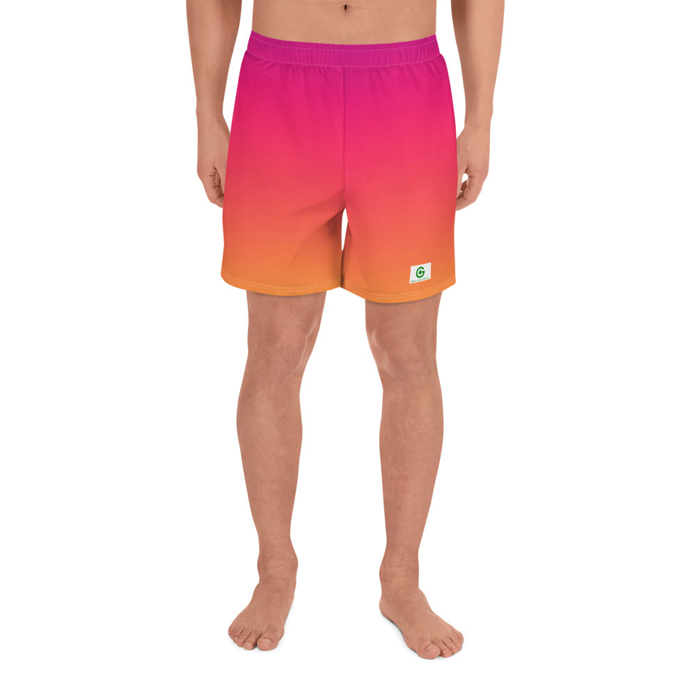 Men's Athletic Shorts - Sunrise - Green Cross Clothing,  - Apparel, Clothing, T-shirts, Accessories, Wristbands, Green Cross Clothing - GreenCrossClothing.co, Green Cross Clothing - GreenCrossClothing.co