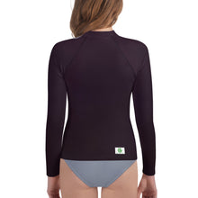 Load image into Gallery viewer, Youth Girls&#39; Sun &amp; Rash Guard - Black Cherry II - Green Cross Clothing,  - Apparel, Clothing, T-shirts, Accessories, Wristbands, Green Cross Clothing - GreenCrossClothing.co, Green Cross Clothing - GreenCrossClothing.co
