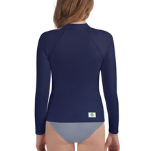 Load image into Gallery viewer, Youth Girls&#39; Sun &amp; Rash Guard - Blueberry II - Green Cross Clothing,  - Apparel, Clothing, T-shirts, Accessories, Wristbands, Green Cross Clothing - GreenCrossClothing.co, Green Cross Clothing - GreenCrossClothing.co