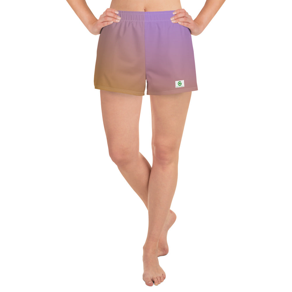 Women's Athletic Shorts - Sunset - Green Cross Clothing,  - Apparel, Clothing, T-shirts, Accessories, Wristbands, Green Cross Clothing - GreenCrossClothing.co, Green Cross Clothing - GreenCrossClothing.co