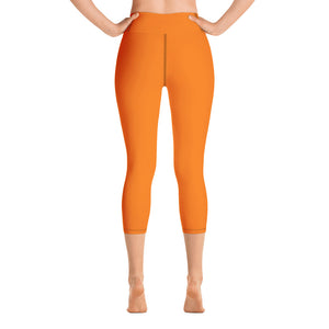 Yoga Capri Leggings - Tangerine II - Green Cross Clothing,  - Apparel, Clothing, T-shirts, Accessories, Wristbands, Green Cross Clothing - GreenCrossClothing.co, Green Cross Clothing - GreenCrossClothing.co