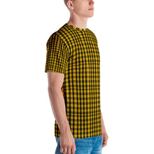 Load image into Gallery viewer, Men&#39;s T-shirt - Yellow &amp; Black Plaid - Green Cross Clothing,  - Apparel, Clothing, T-shirts, Accessories, Wristbands, Green Cross Clothing - GreenCrossClothing.co, Green Cross Clothing - GreenCrossClothing.co